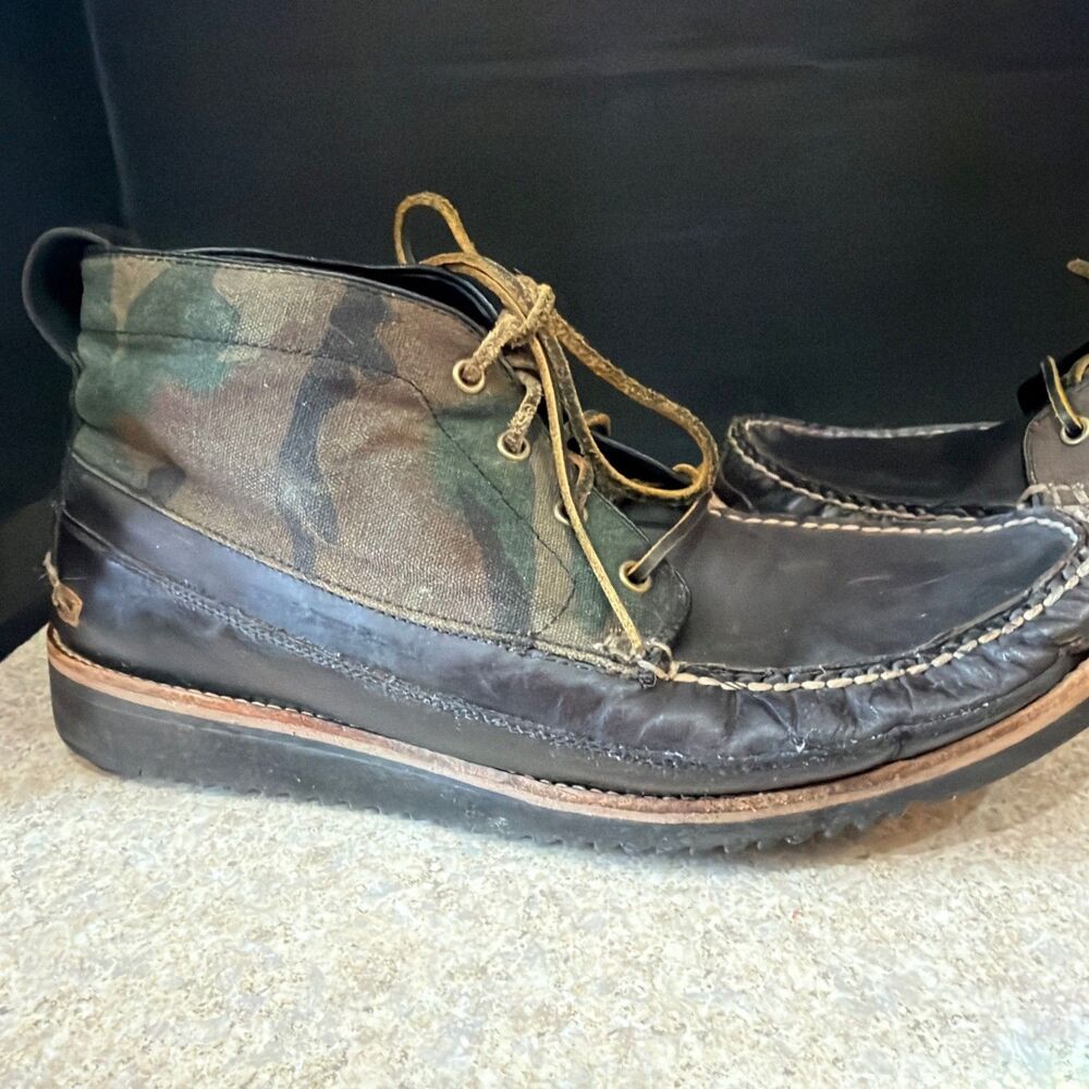 Cole Haan Camo Boots Grand.OS Pinch Rugged Brown Green Men's Size 12M - Picture 3 of 7